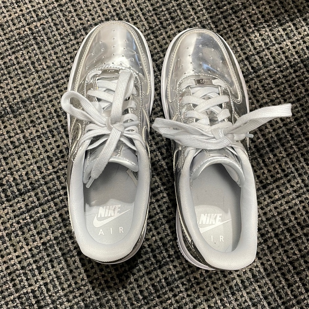 Silver Nike Air Force 1 Sneakers